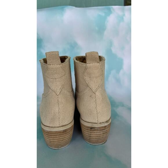 Band of Gypsies Women's Western Booties Natural Linen Color Size 9.5 Breathable - Picture 8 of 9